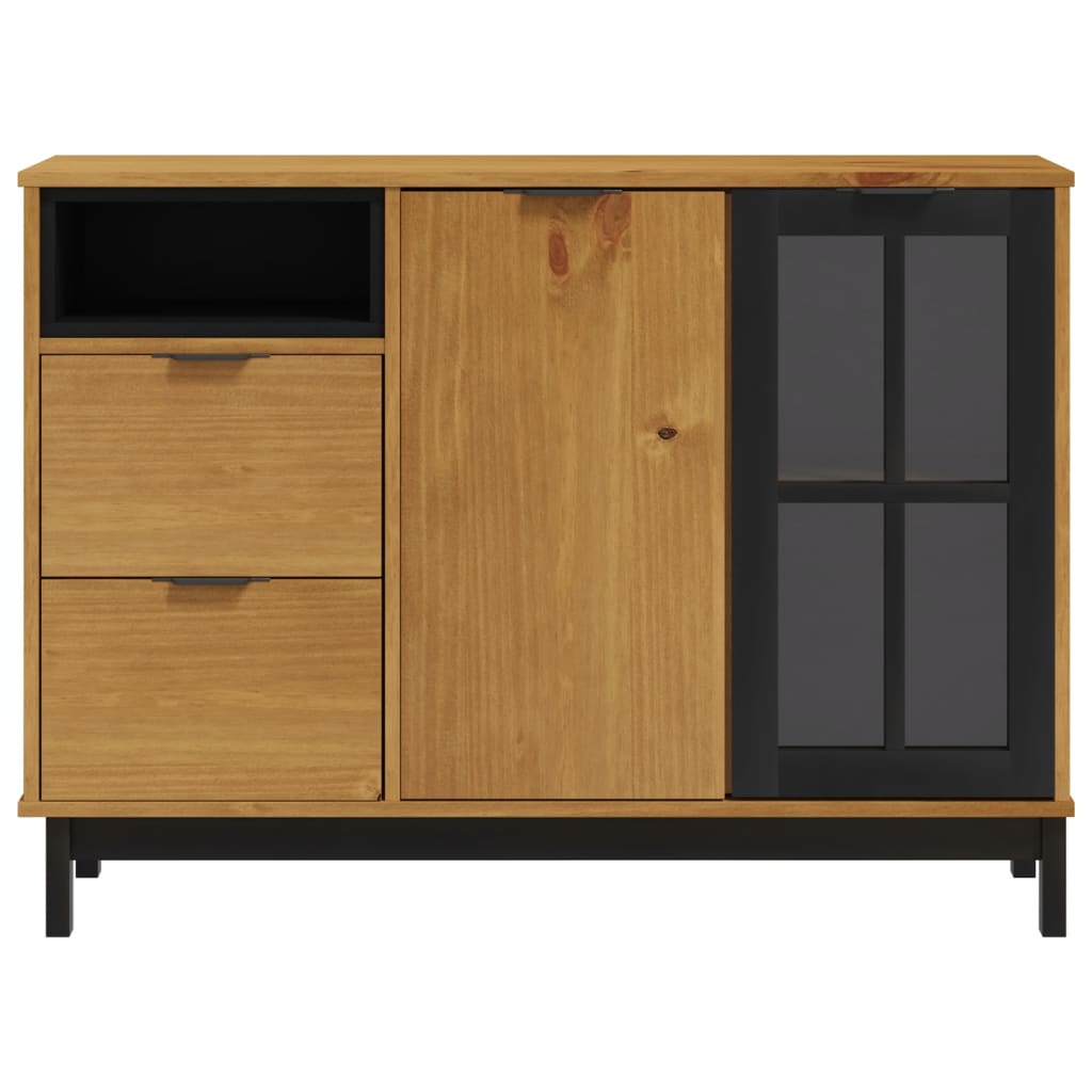 Skjenk med glassdør FLAM 110x40x80 cm heltre furu