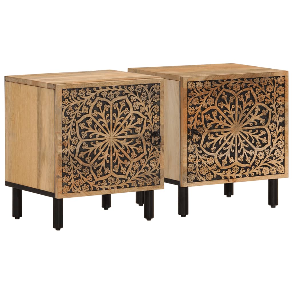 Nattbord 2 stk 40x33x46 cm heltre mango