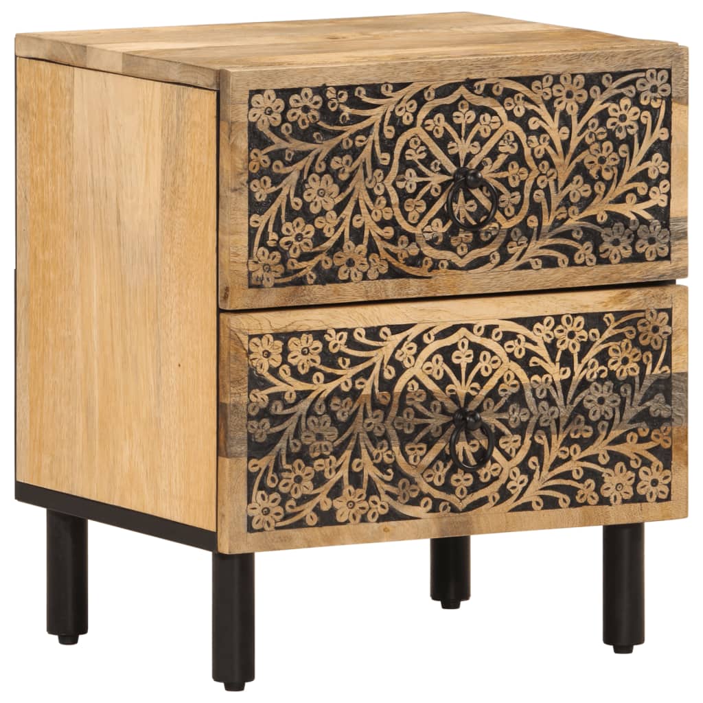 Nattbord 2 stk 40x33x46 cm heltre mango