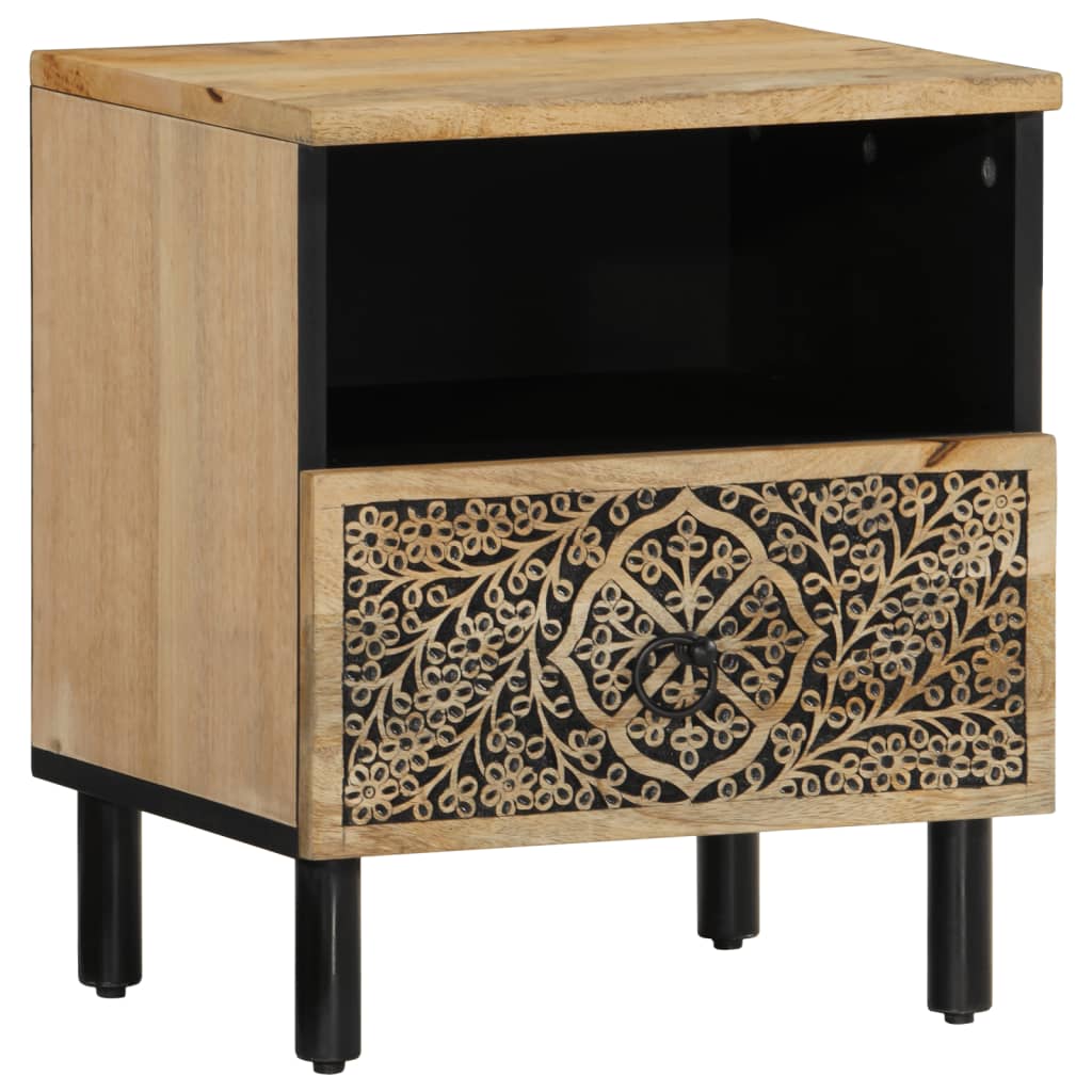 Nattbord 2 stk 40x33x46 cm heltre mango