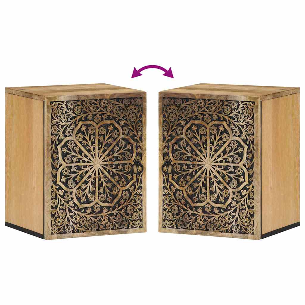 Veggskap for baderom 38x33x48 cm heltre mango