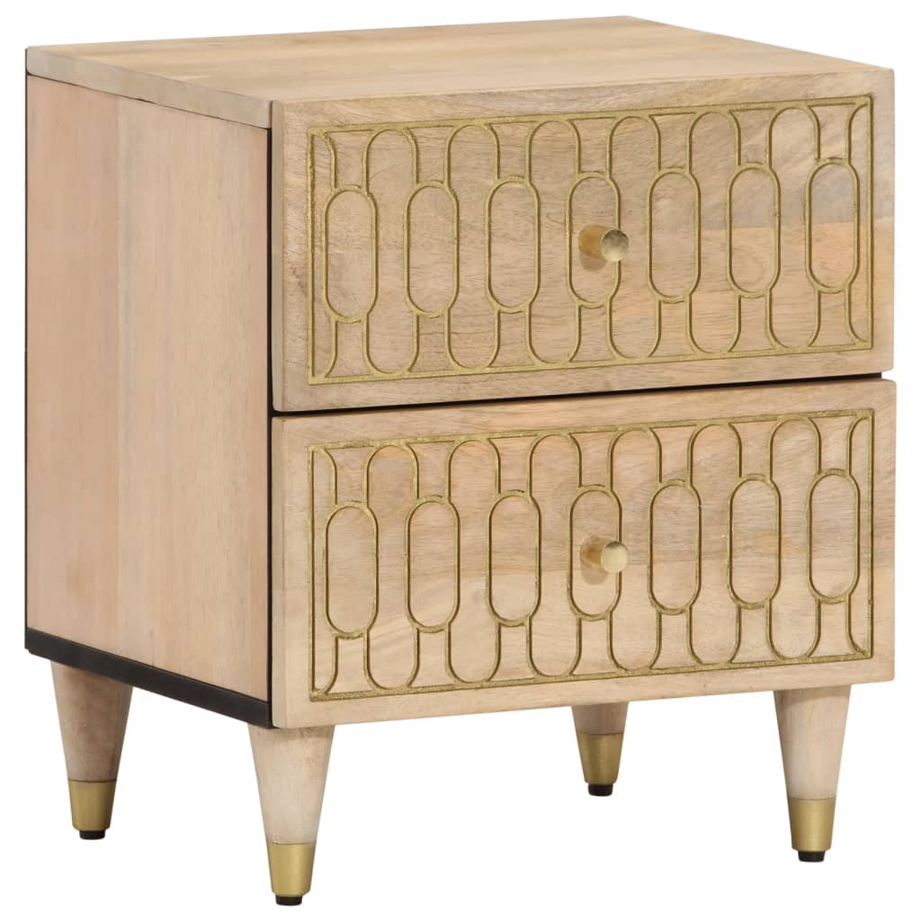 Nattbord 2 stk 40x33x46 cm heltre mango