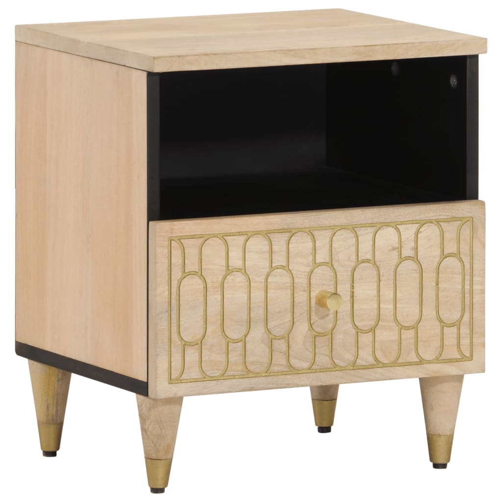 Nattbord 2 stk 40x33x46 cm heltre mango