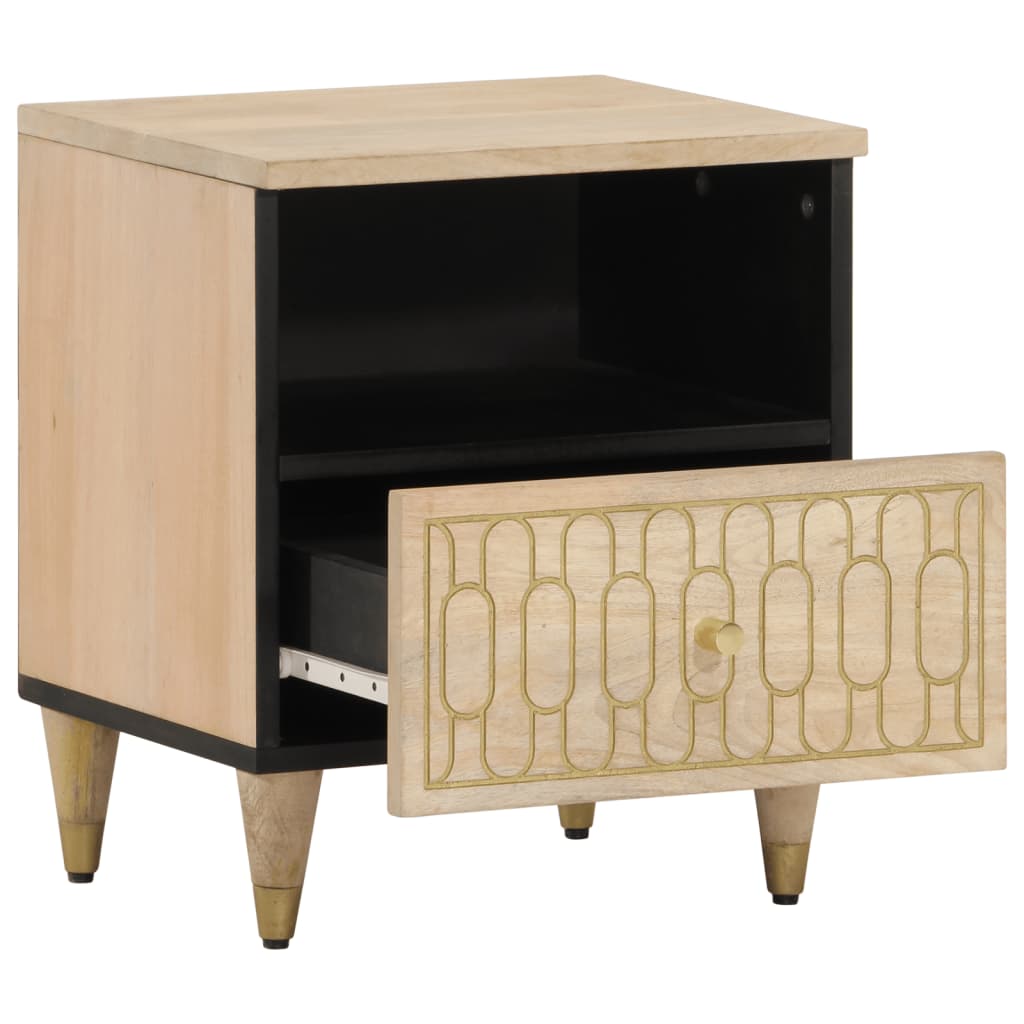 Nattbord 2 stk 40x33x46 cm heltre mango