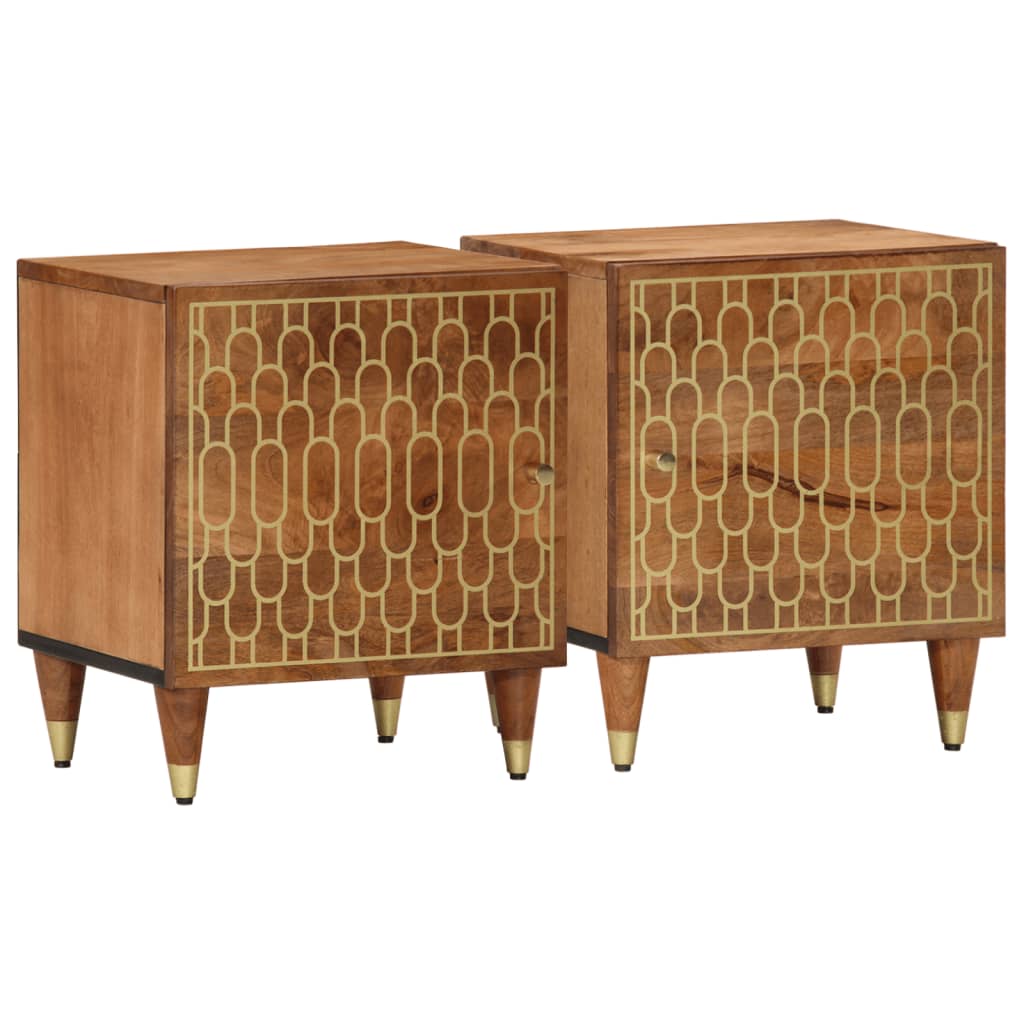 Nattbord 2 stk 40x33x46 cm heltre mango