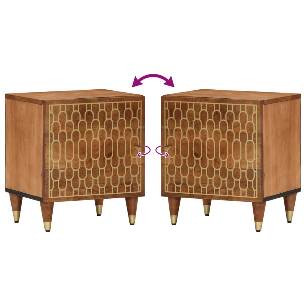 Nattbord 2 stk 40x33x46 cm heltre mango