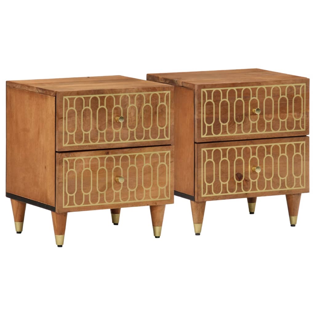 Nattbord 2 stk 40x33x46 cm heltre mango