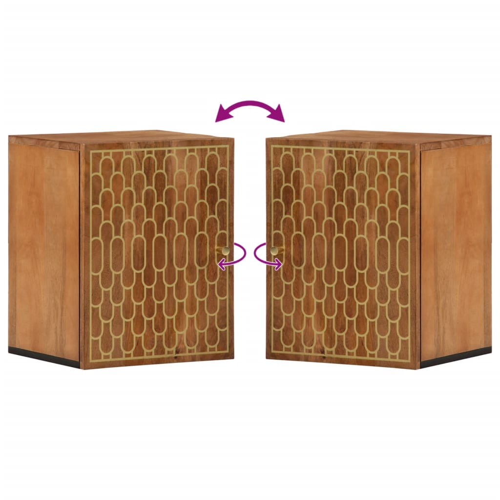 Veggskap for baderom 38x33x48 cm heltre mango