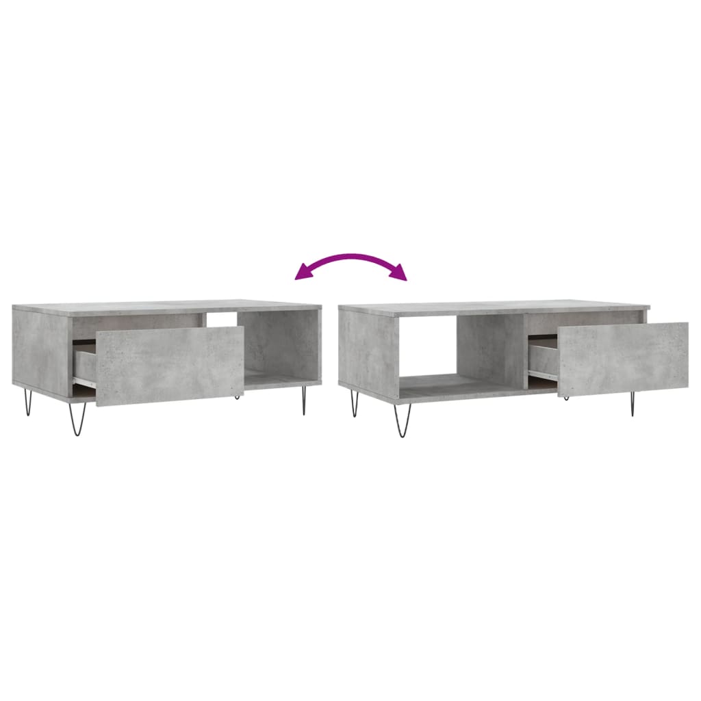 Salongbord betonggrå 90x50x36,5 cm konstruert tre