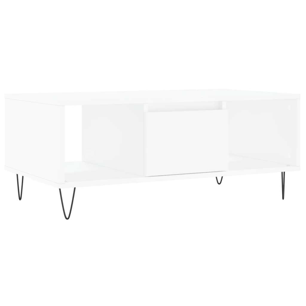 Salongbord hvit 90x50x36,5 cm konstruert tre