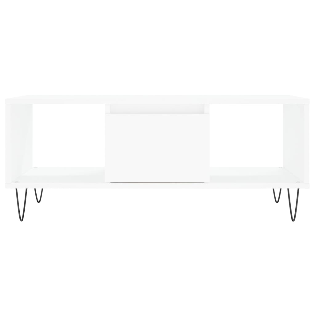 Salongbord hvit 90x50x36,5 cm konstruert tre