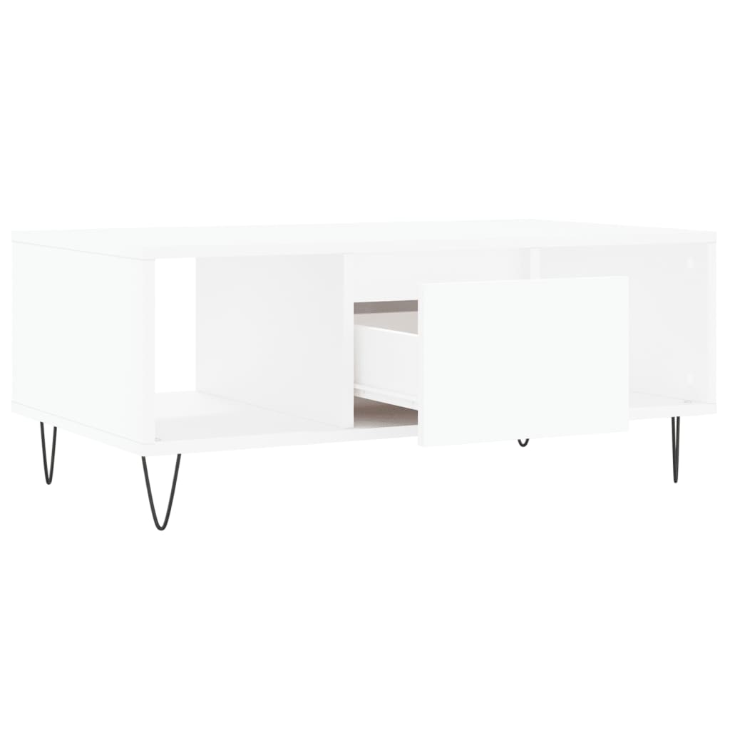 Salongbord hvit 90x50x36,5 cm konstruert tre