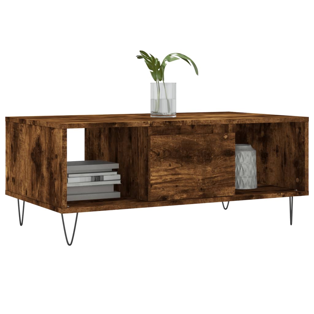 Salongbord røkt eik 90x50x36,5 cm konstruert tre