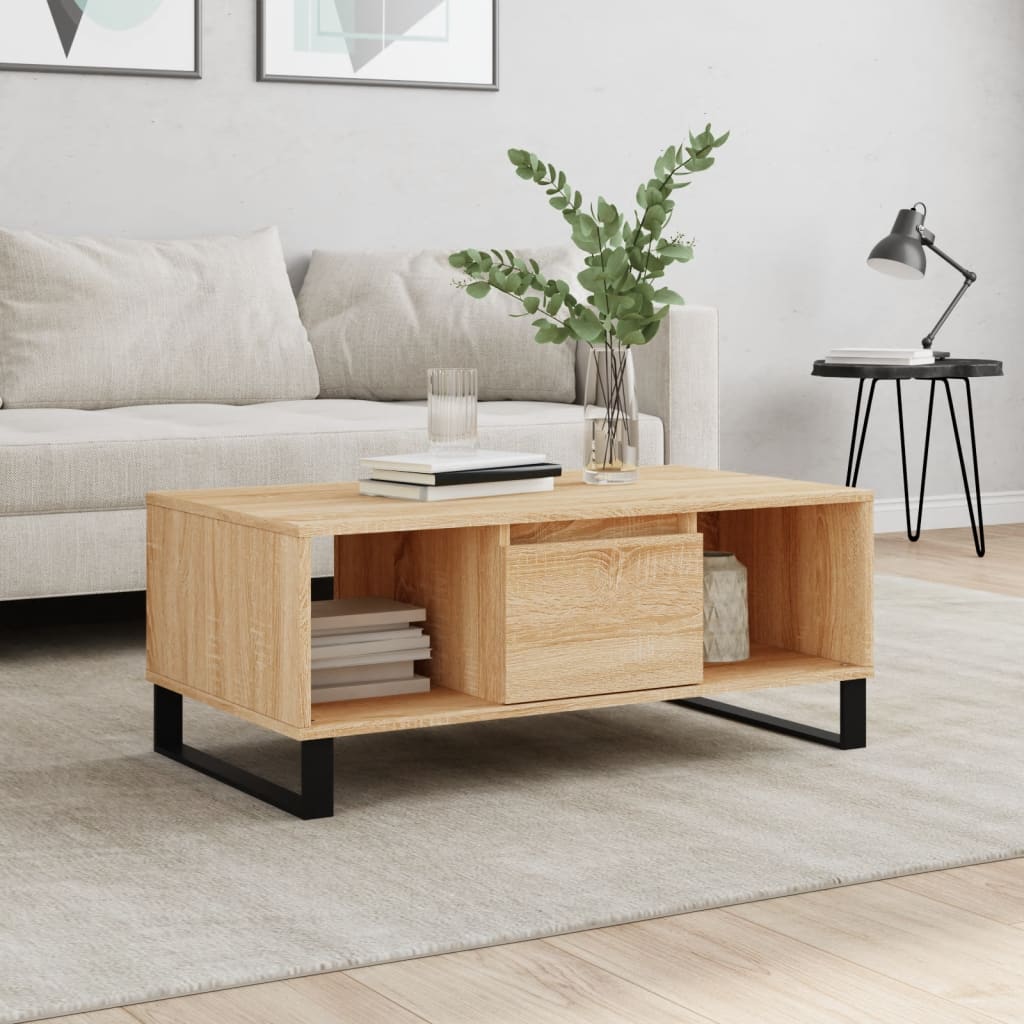 Salongbord sonoma eik 90x50x36,5 cm konstruert tre