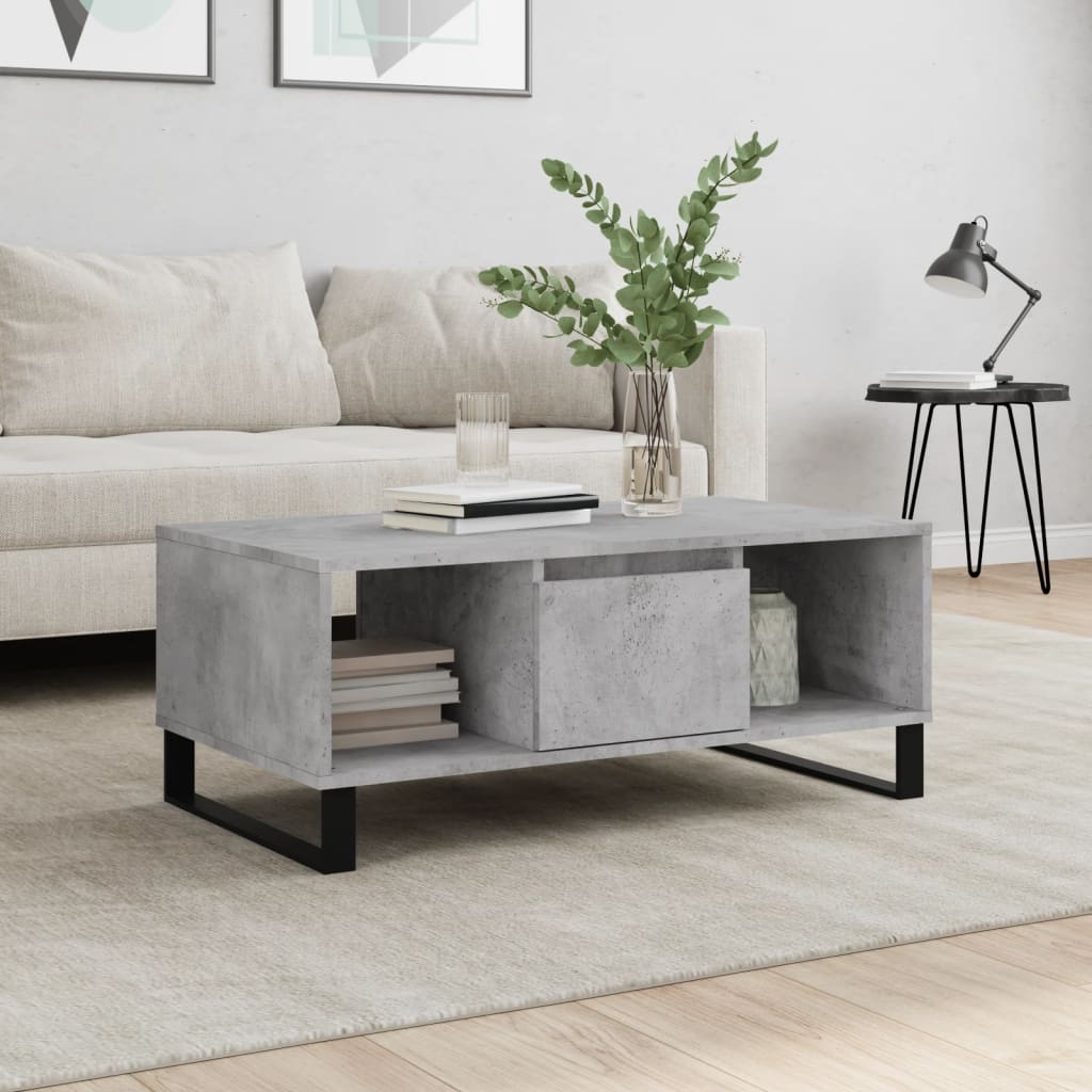Salongbord betonggrå 90x50x36,5 cm konstruert tre
