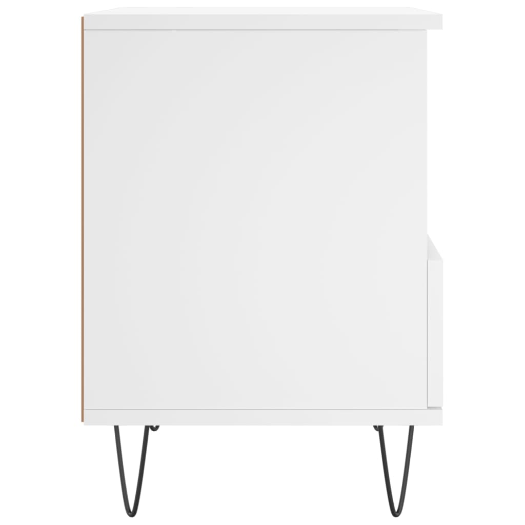 Nattbord hvit 40x35x50 cm konstruert tre