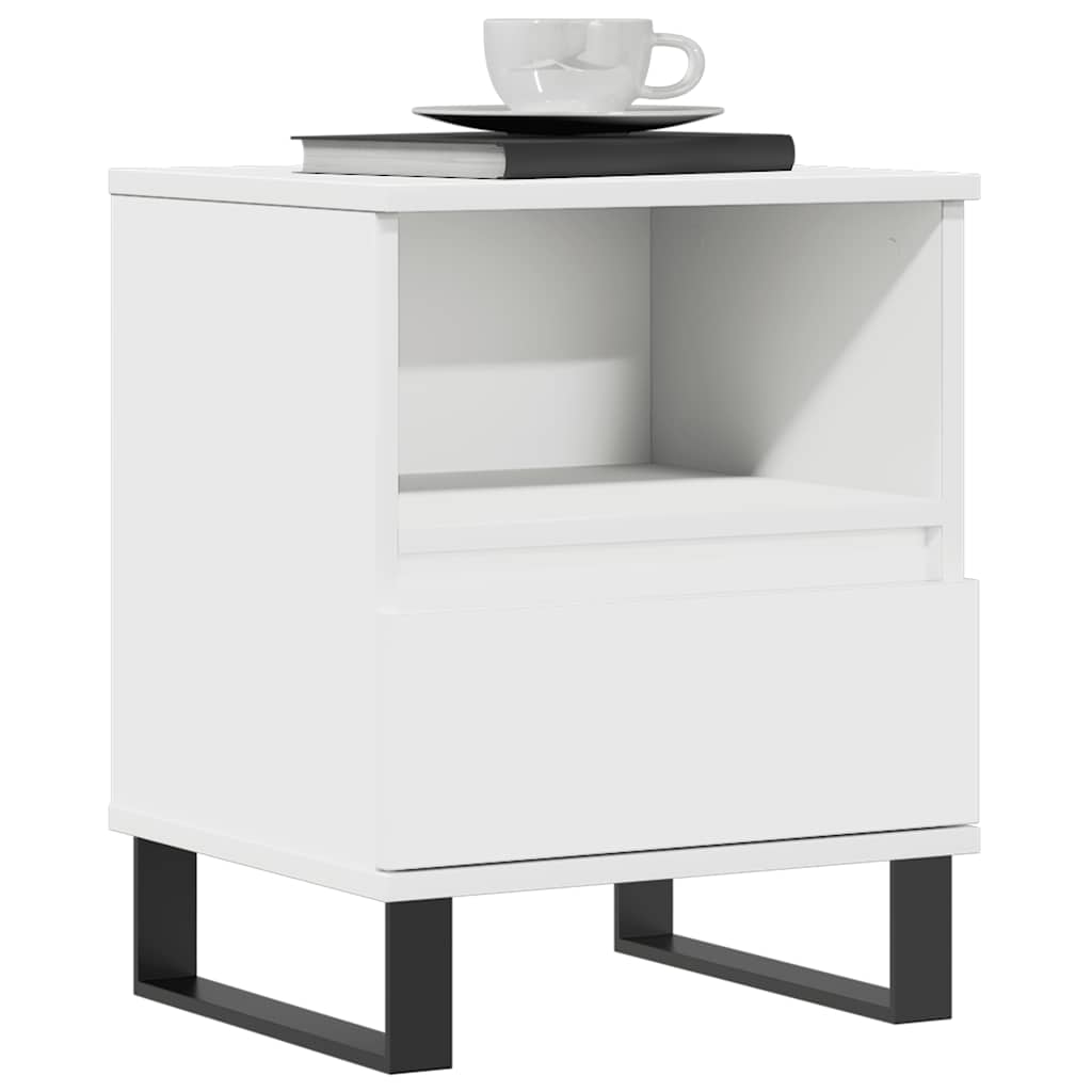 Nattbord 2 stk hvit 40x35x50 cm konstruert tre