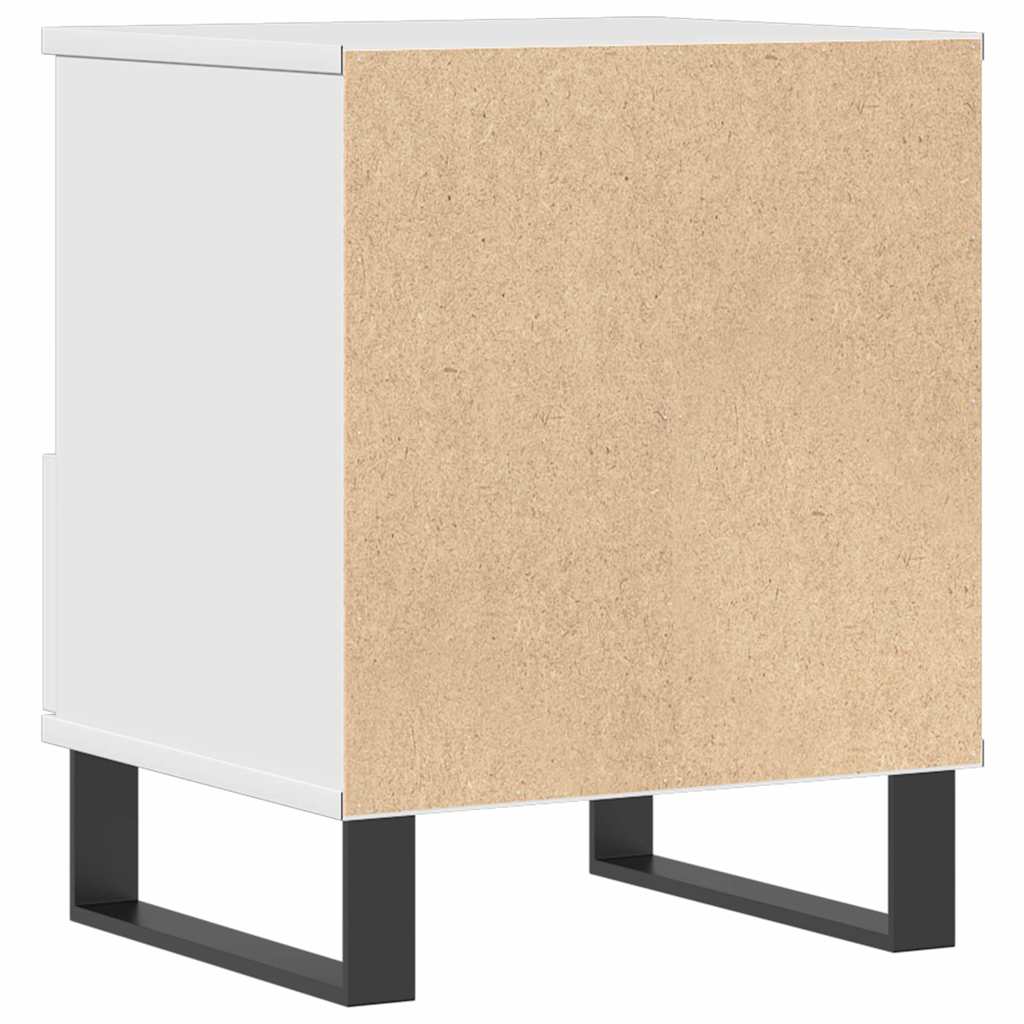 Nattbord høyglans hvit 40x35x50 cm konstruert tre