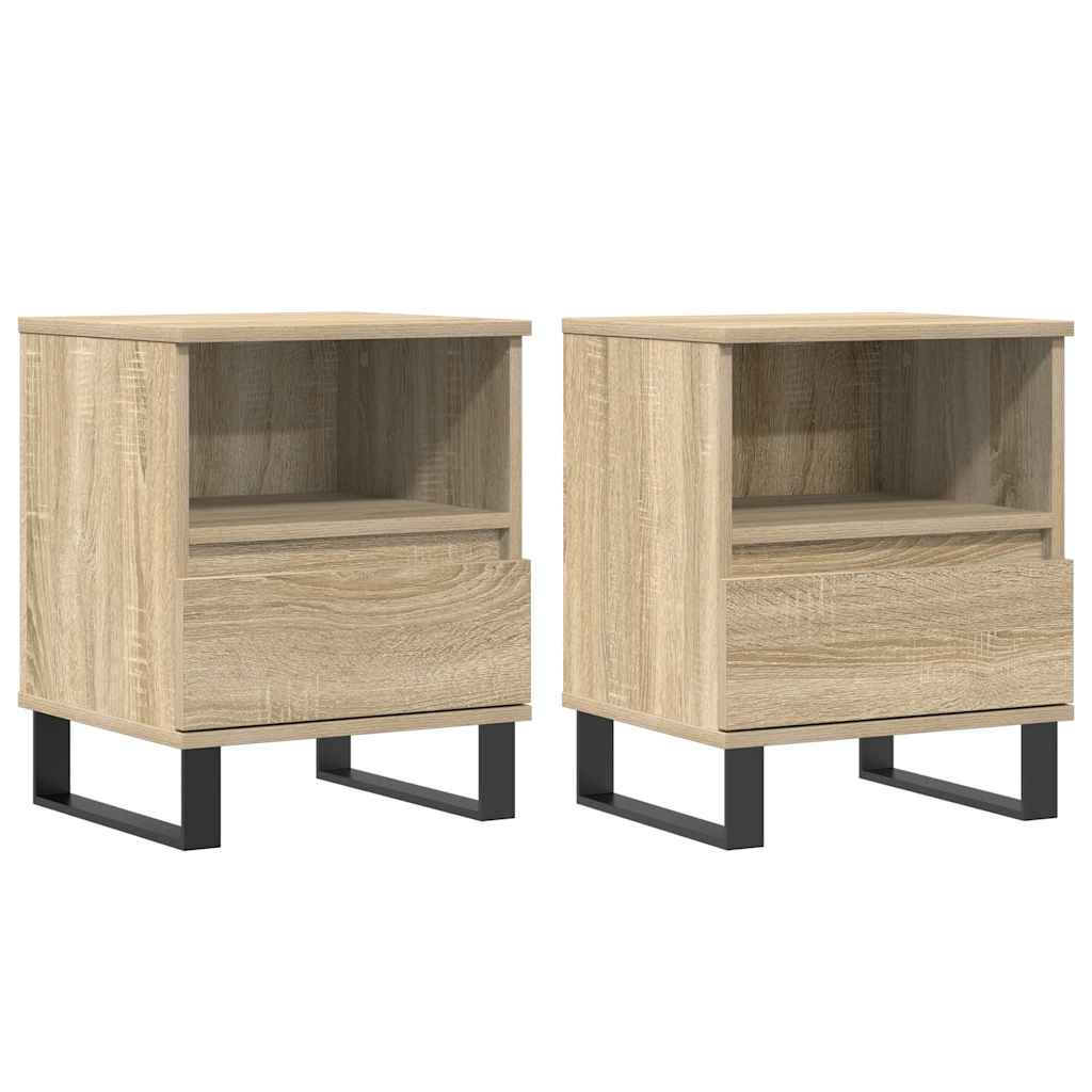 Nattbord 2 stk sonoma eik 40x35x50 cm konstruert tre