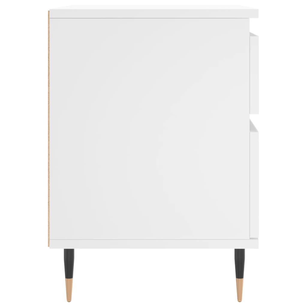 Nattbord hvit 40x35x50 cm konstruert tre
