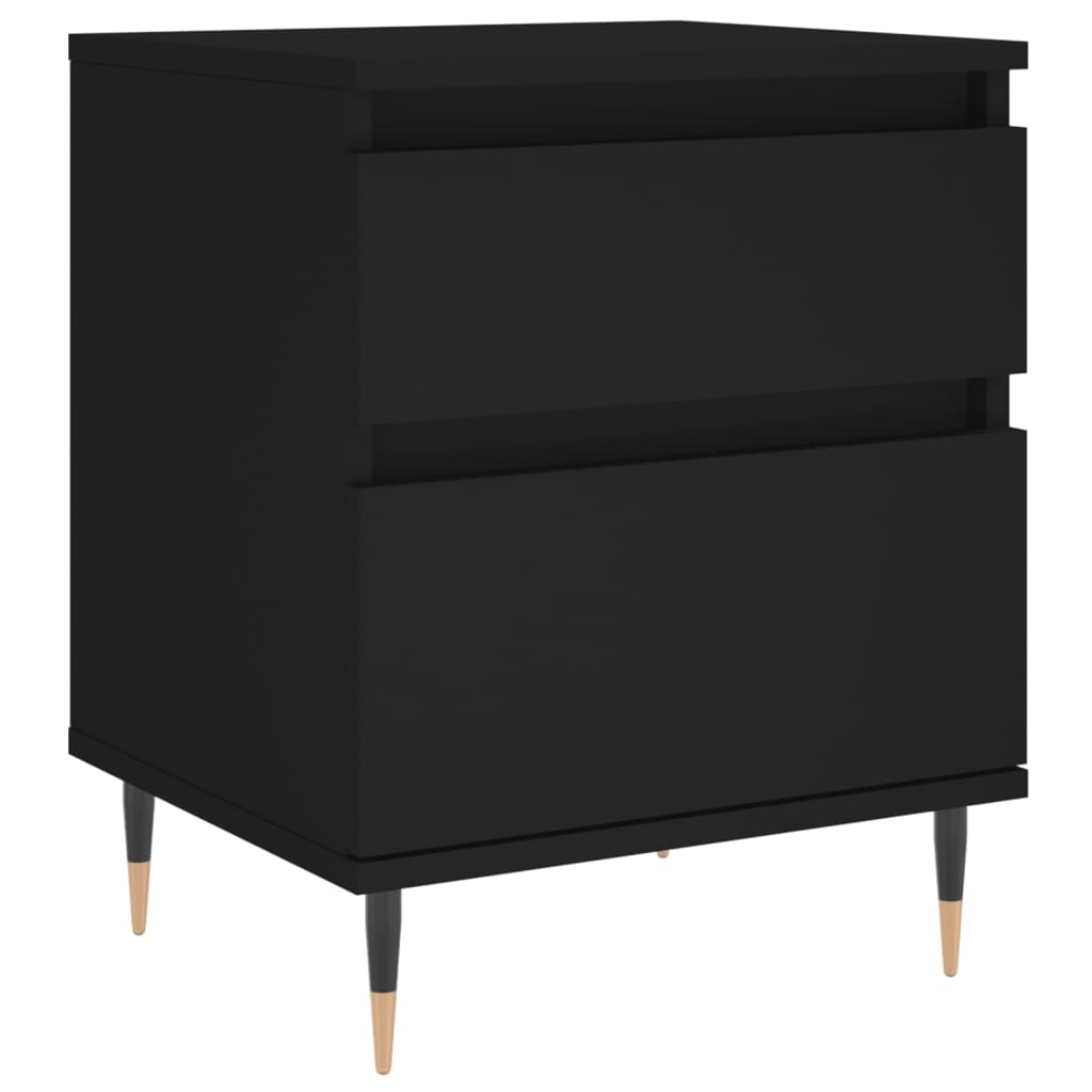 Nattbord 2 stk svart 40x35x50 cm konstruert tre