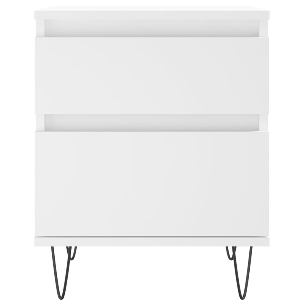 Nattbord hvit 40x35x50 cm konstruert tre