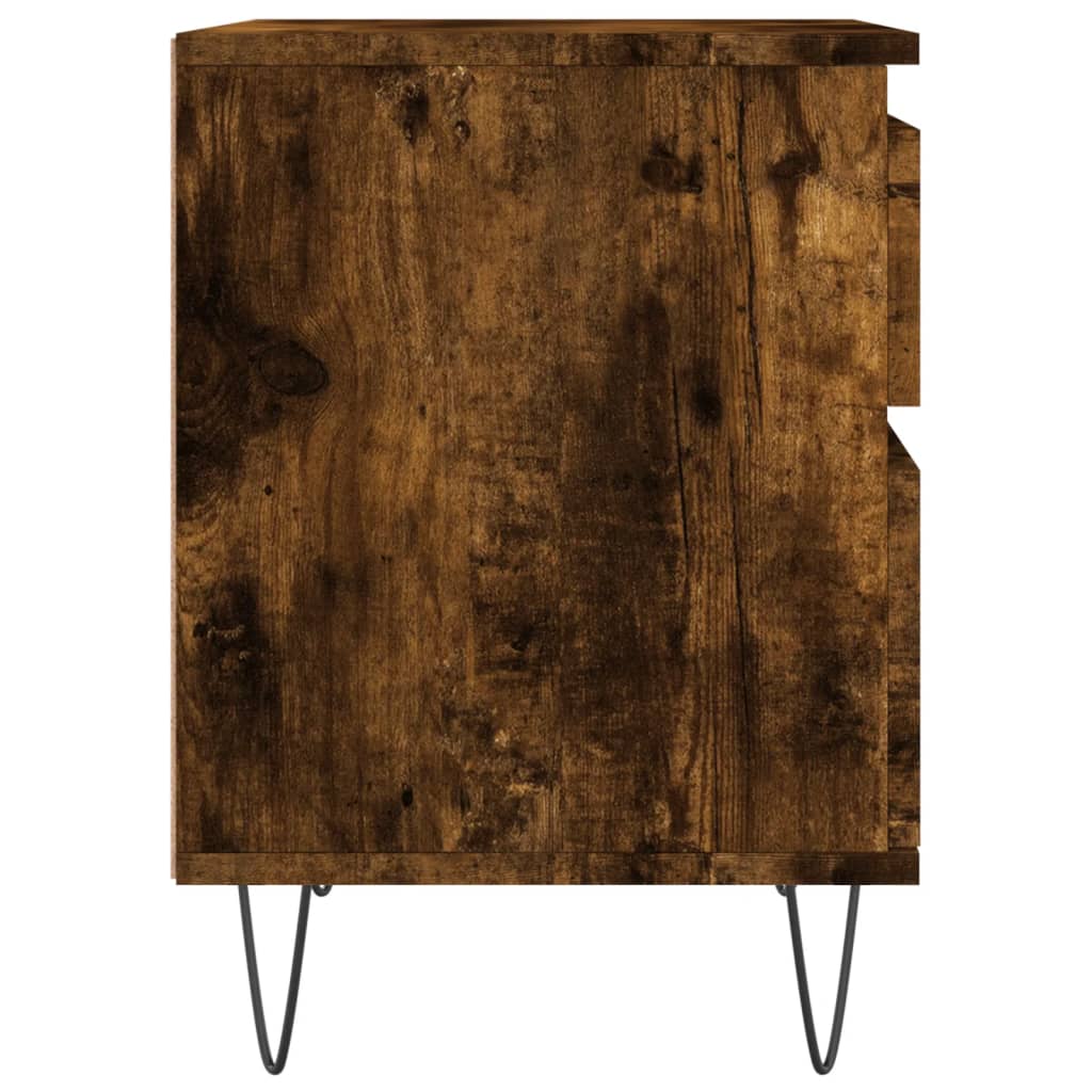 Nattbord 2 stk røkt eik 40x35x50 cm konstruert tre