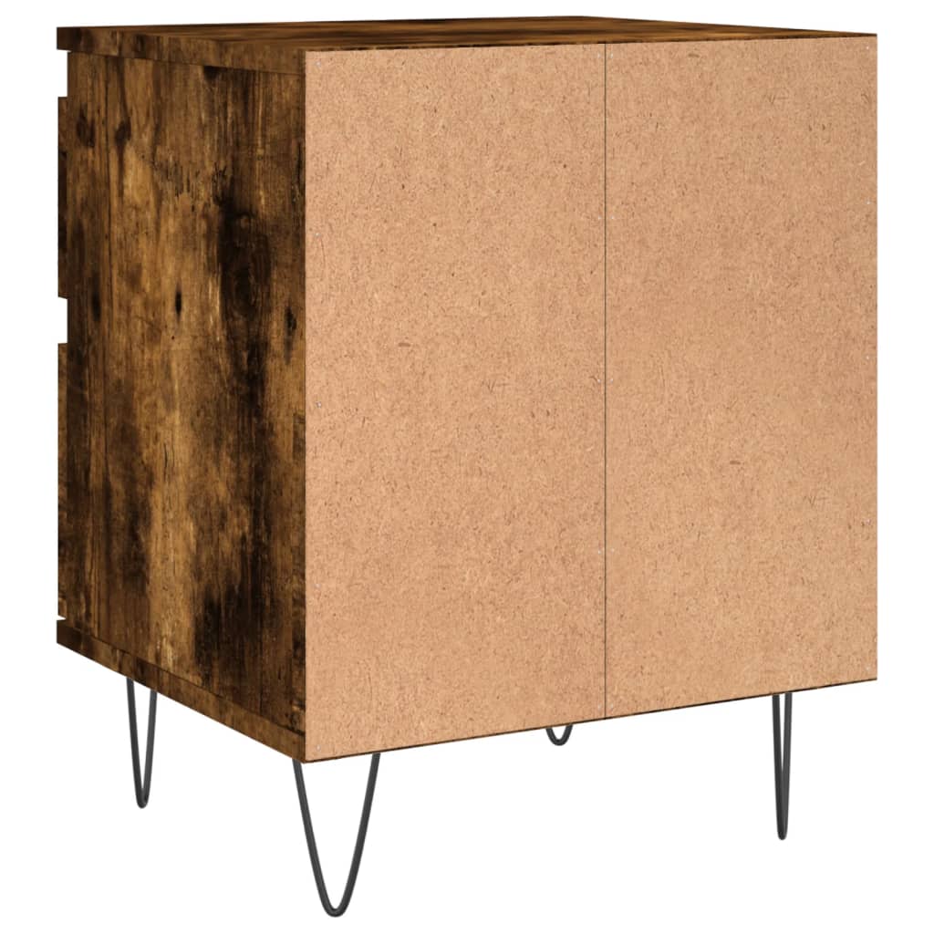 Nattbord 2 stk røkt eik 40x35x50 cm konstruert tre