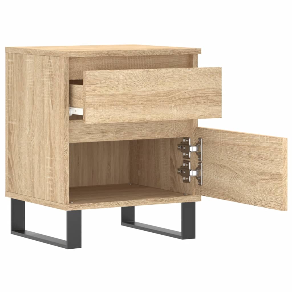 Nattbord 2 stk sonoma eik 40x35x50 cm konstruert tre
