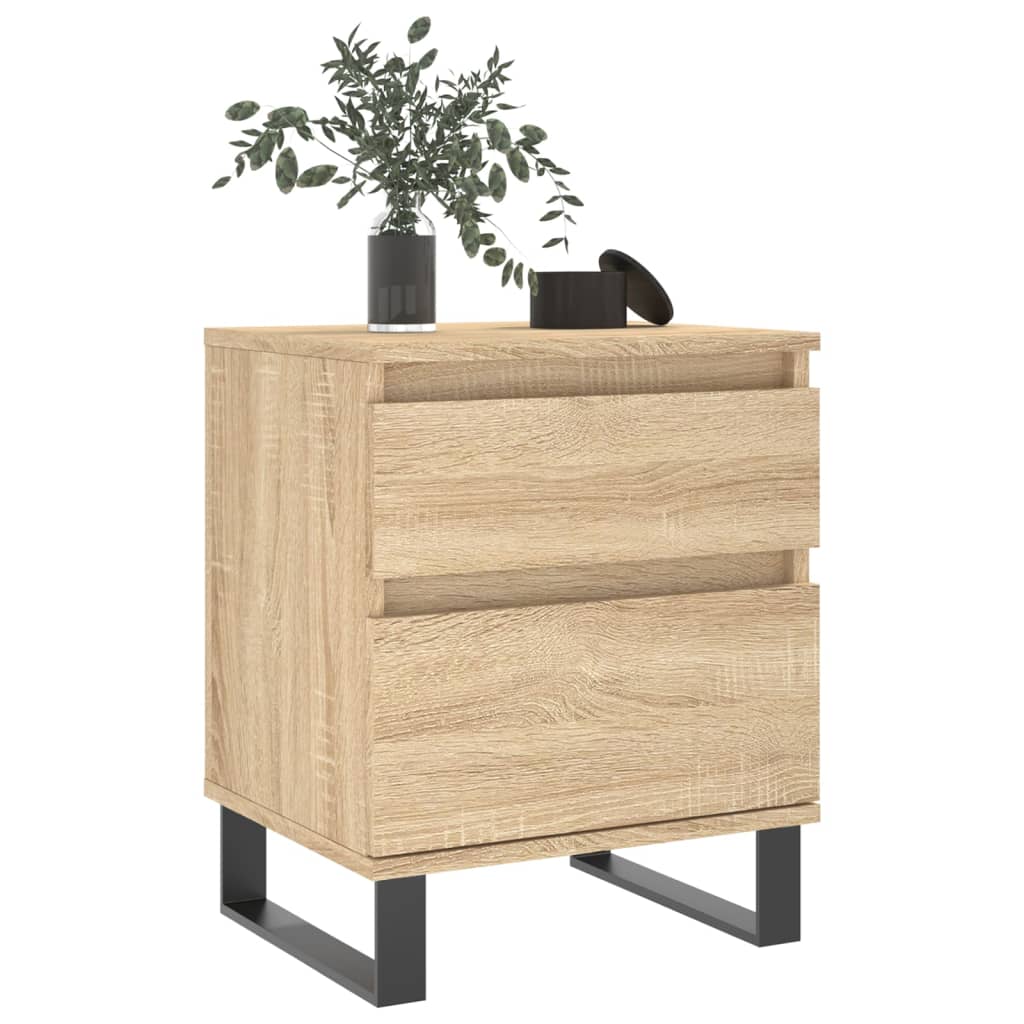Nattbord 2 stk sonoma eik 40x35x50 cm konstruert tre