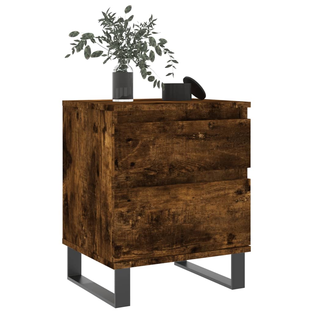 Nattbord 2 stk røkt eik 40x35x50 cm konstruert tre