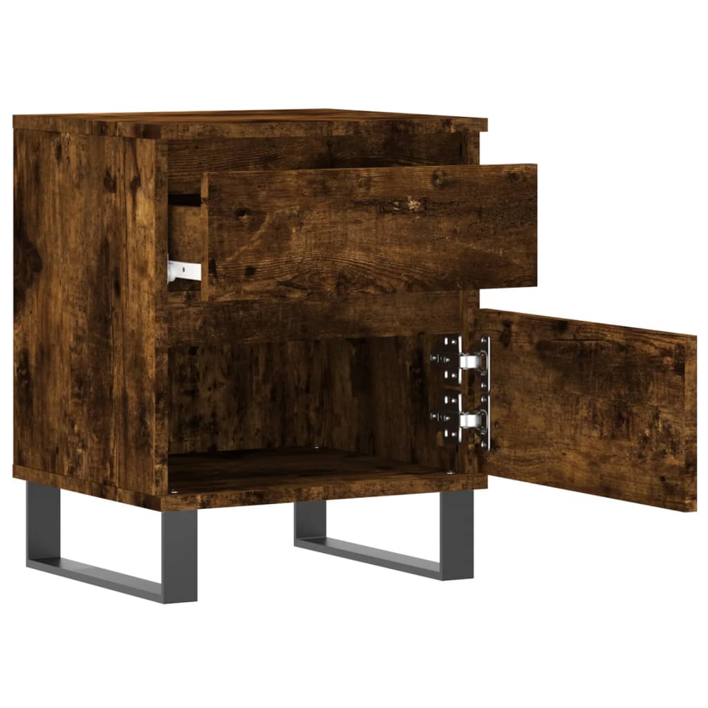 Nattbord 2 stk røkt eik 40x35x50 cm konstruert tre
