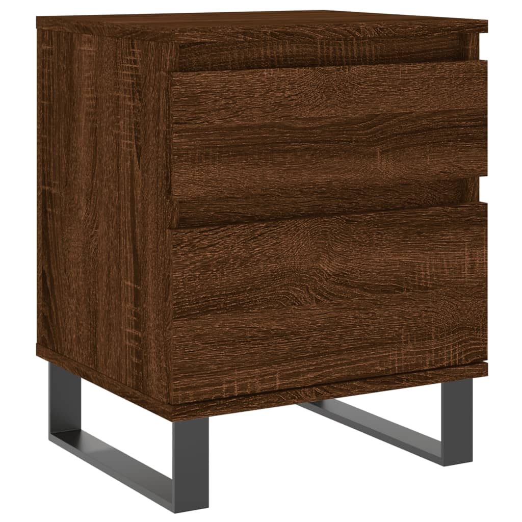 Nattbord 2 stk brun eik 40x35x50 cm konstruert tre