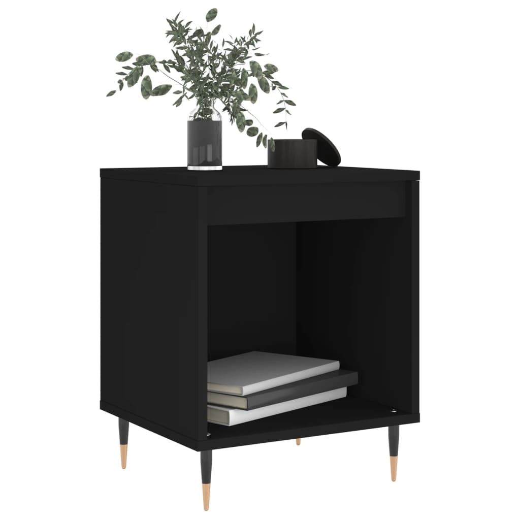 Nattbord 2 stk svart 40x35x50 cm konstruert tre