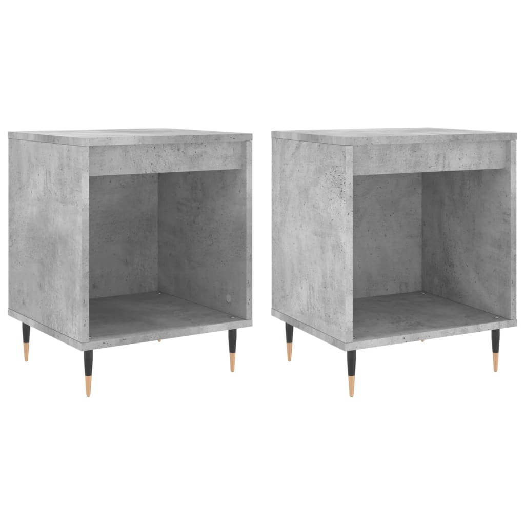 Nattbord 2 stk betonggrå 40x35x50 cm konstruert tre