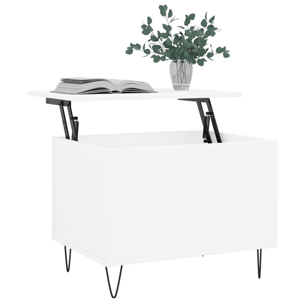 Salongbord hvit 60x44,5x45 cm konstruert tre