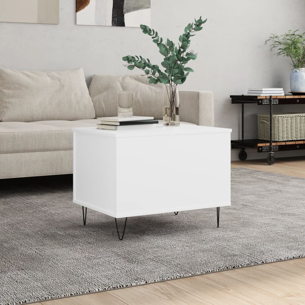 Salongbord hvit 60x44,5x45 cm konstruert tre