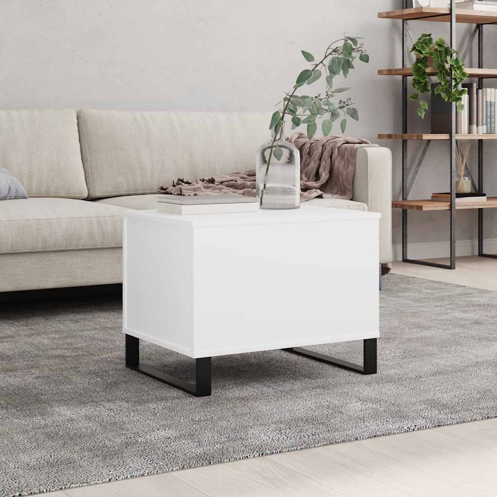 Salongbord hvit 60x44,5x45 cm konstruert tre
