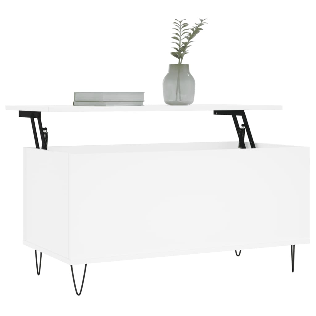 Salongbord hvit 90x44,5x45 cm konstruert tre