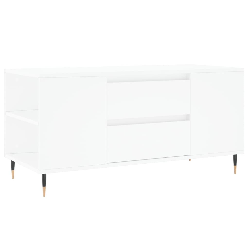 Salongbord hvit 102x44,5x50 cm konstruert tre
