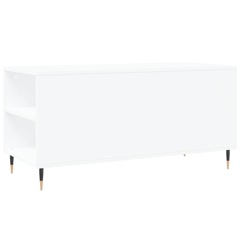 Salongbord hvit 102x44,5x50 cm konstruert tre