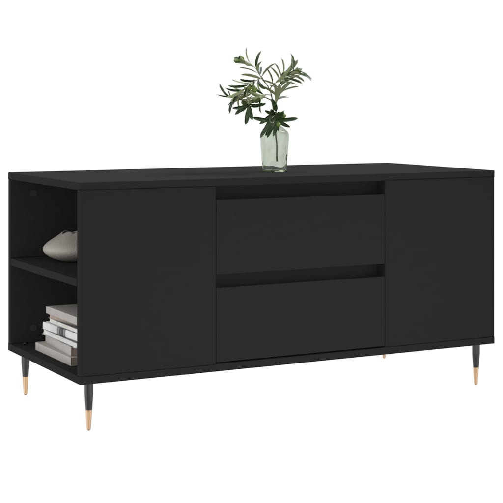 Salongbord svart 102x44,5x50 cm konstruert tre