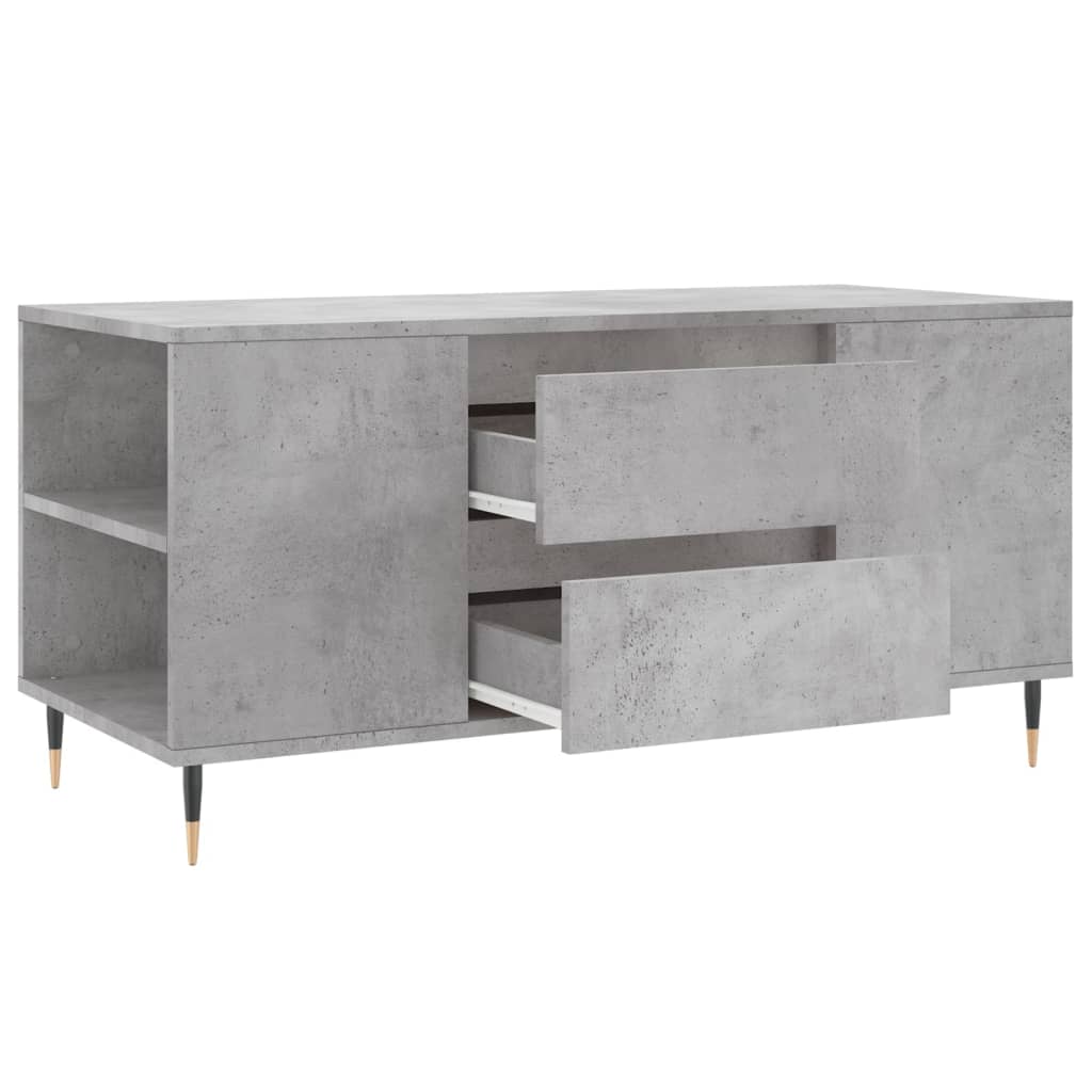 Salongbord betonggrå 102x44,5x50 cm konstruert tre