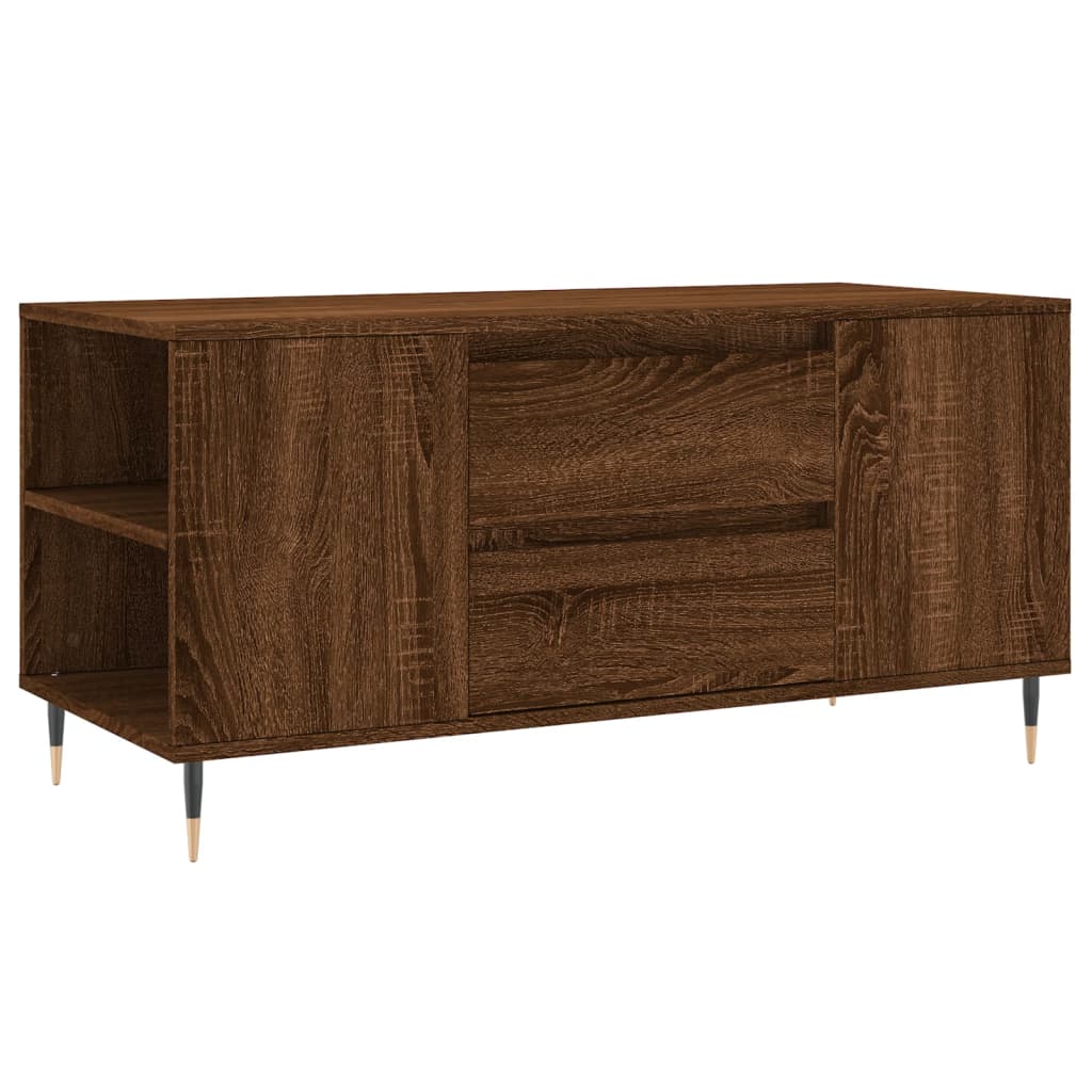 Salongbord brun eik 102x44,5x50 cm konstruert tre