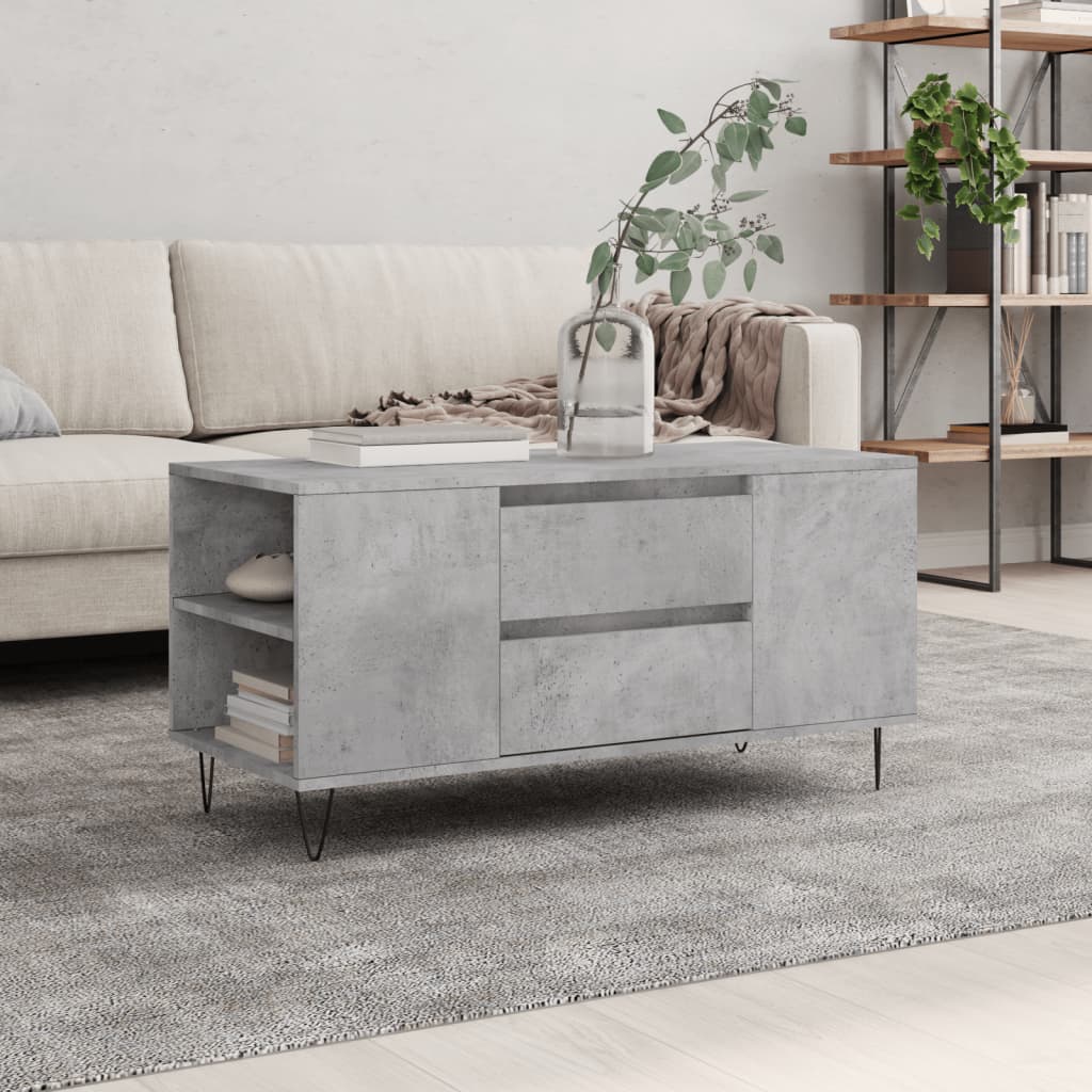 Salongbord betonggrå 102x44,5x50 cm konstruert tre