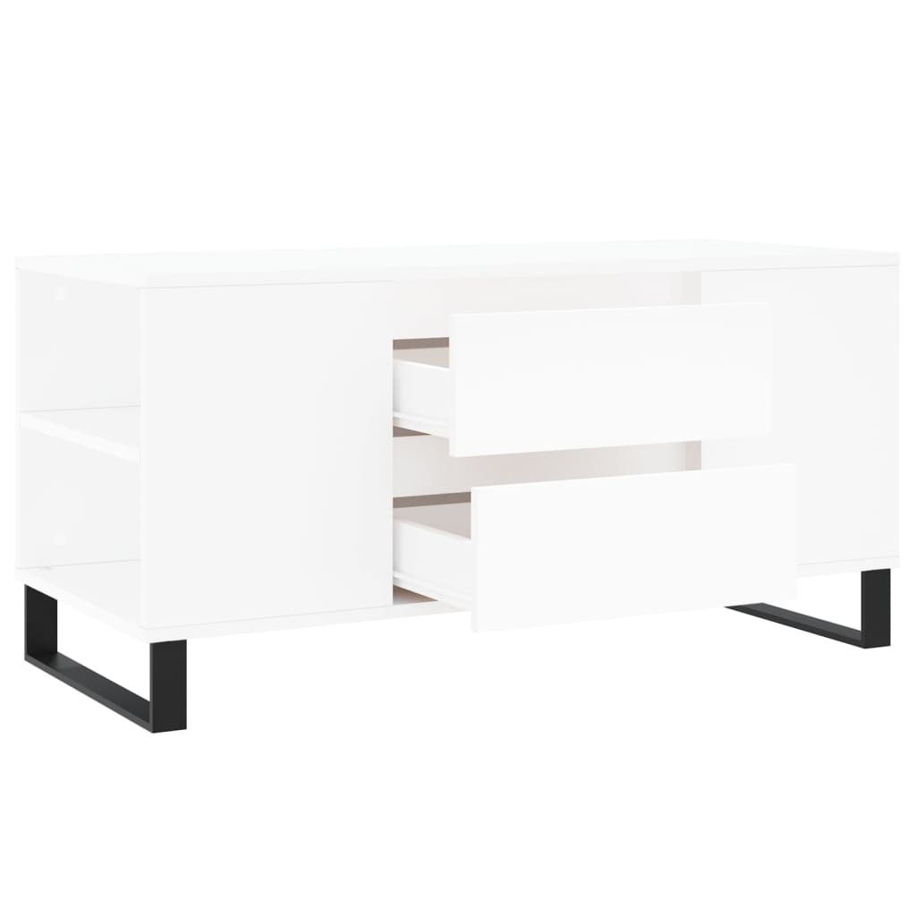 Salongbord hvit 102x44,5x50 cm konstruert tre