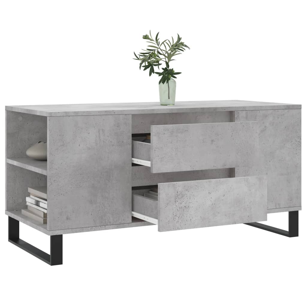 Salongbord betonggrå 102x44,5x50 cm konstruert tre