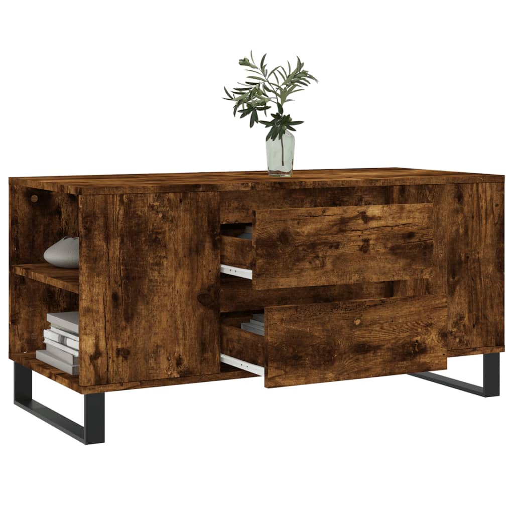 Salongbord røkt eik 102x44,5x50 cm konstruert tre