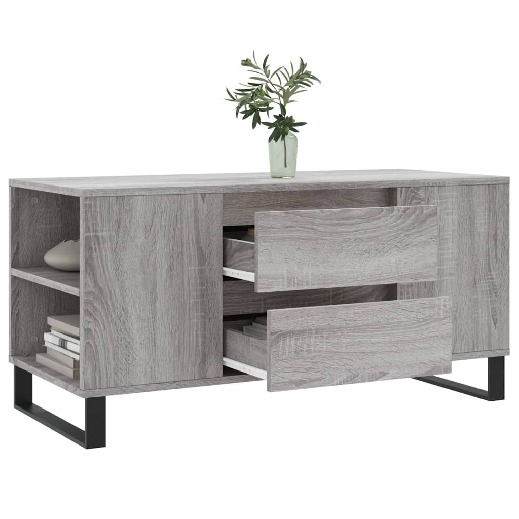 Salongbord grå sonoma 102x44,5x50 cm konstruert tre