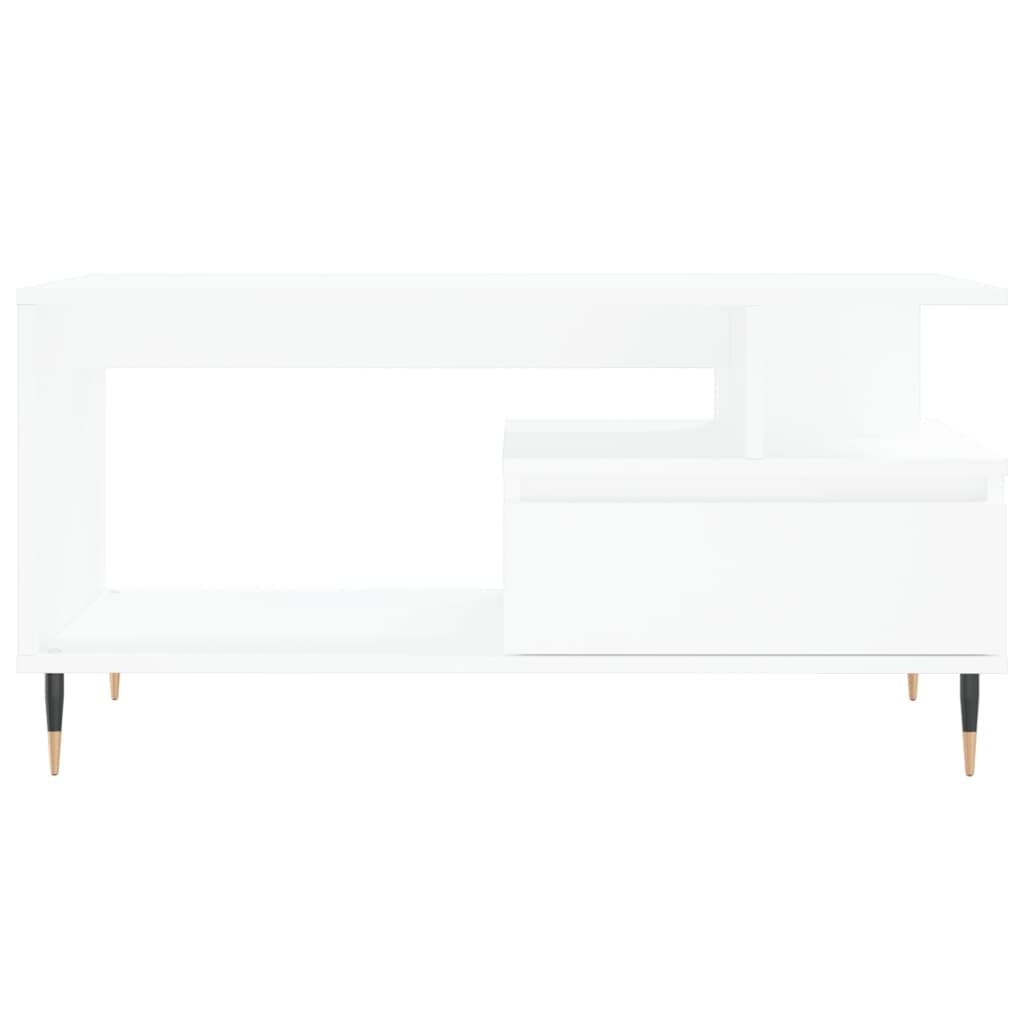 Salongbord hvit 90x49x45 cm konstruert tre